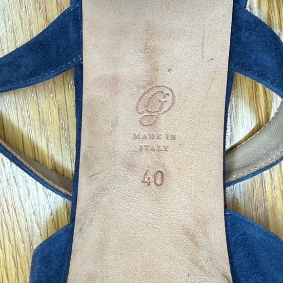 M. Gemi Navy Suede Platform Sandals - Handmade in Italy - Size 40 - Picture 7 of 7